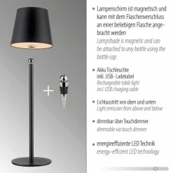 JUST LIGHT. Akku-Tischleuchte Boteria