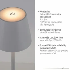 JUST LIGHT. Akku-Tischleuchte Euria