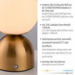 SCHÖNER WOHNEN-Kollektion Akku-Tischleuchte Rudi