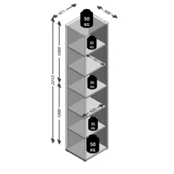 FMD Büroschränke & Regale|Büromöbel-Serien|Aktenregal Calvia, schmal 6OH