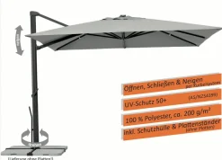 Schneider Schirme Ampelschirm Rhodos Smart 300 x 300 cm
