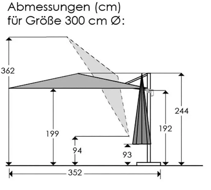 Schneider Schirme Sonnenschirme|Ampelschirm Rhodos Junior ø 300 cm