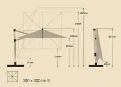 Best Ampelschirm Varioflex 300 x 300 cm Sonnenschirme