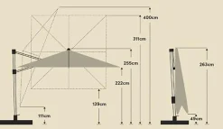 Best Ampelschirm Varioflex 300 x 300 cm Sonnenschirme