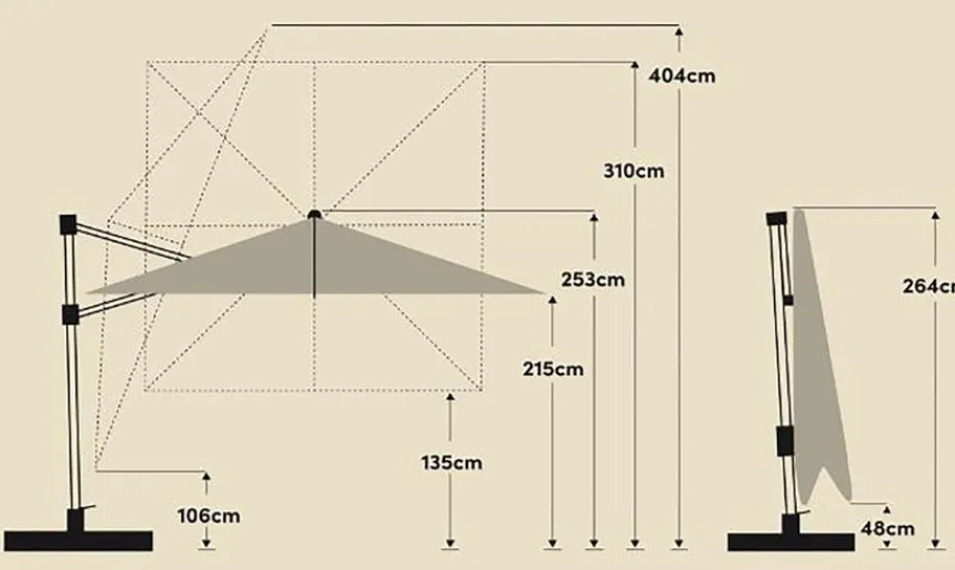 Online Ampelschirm Varioflex LED 300 x 300 cm Sonnenschirme