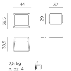 Nardi Beistelltisch Pop 39,5 x 44 cm