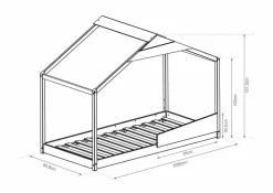 New Bett Gaia 90 x 200 cm Kinder Kinderbetten|Kinderbetten