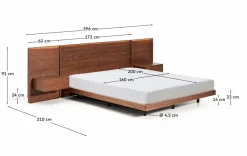 Outlet Bett mit Nachttischen Norlen 160 x 200 cm Betten