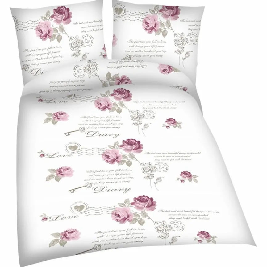 Betten Duscher Bettwäsche|Bettwäsche Diary Rose 135 x 200 cm