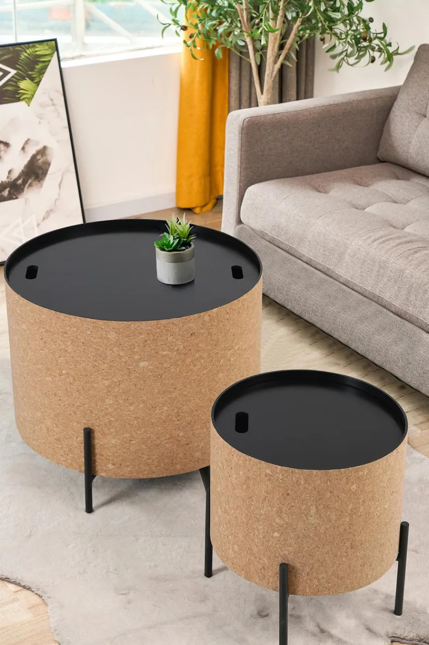 Outlet Couchtisch 2er Set Cork Couchtische