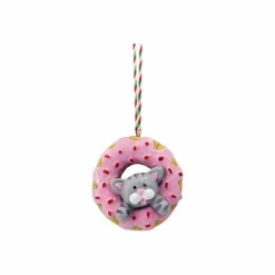 Für Den Weihnachtsbaum|Deko-Hänger Donut mit Katze 7 cm