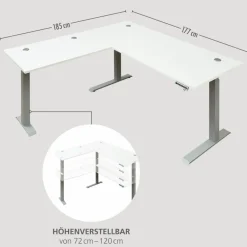 Sale Eckschreibtisch elektrisch Santorin Schreibtische