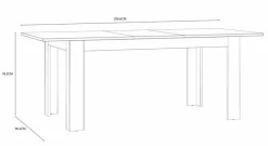 FORTE Esstische|Esstisch Bohol 160/206,60 x 90,20 cm