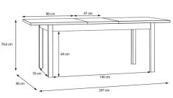 New Esstisch Saitama 160/207 x 90 cm Esstische