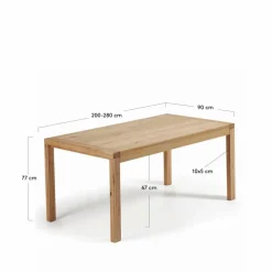 Kave Home Esstische|Esstisch mit Auszug Briva 180/230 x 90 cm