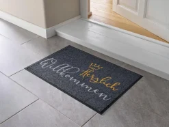 Wash & Dry Fußmatten|Fußmatte Willkommen Krone 50 x 75 cm