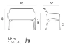 Nardi Gartenbänke|Balkonbänke|Gartenbank Net Lounge