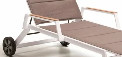 Gartenliege, m.Teaklehne Verona, Alu/Textilene