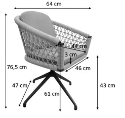 Segarda Gartenstuhl drehbar Muses Rope