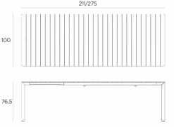 Nardi Gartentische|Gartentisch ausziehbar Tevere 211 cm