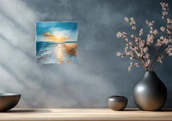 Best Glasbild 30 x 30 cm Atmospheric Beach II Bilder Ohne Rahmen