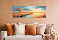 New Glasbild 33 x 98 cm Atmospheric Landscape I Bilder Ohne Rahmen