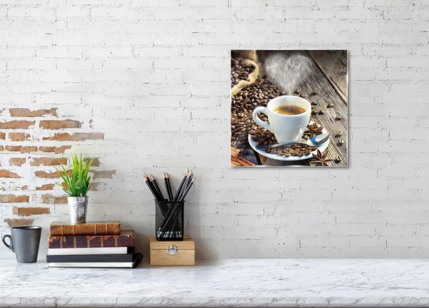 Best Glasbild 30 x 30 cm Coffee XIII Bilder Ohne Rahmen