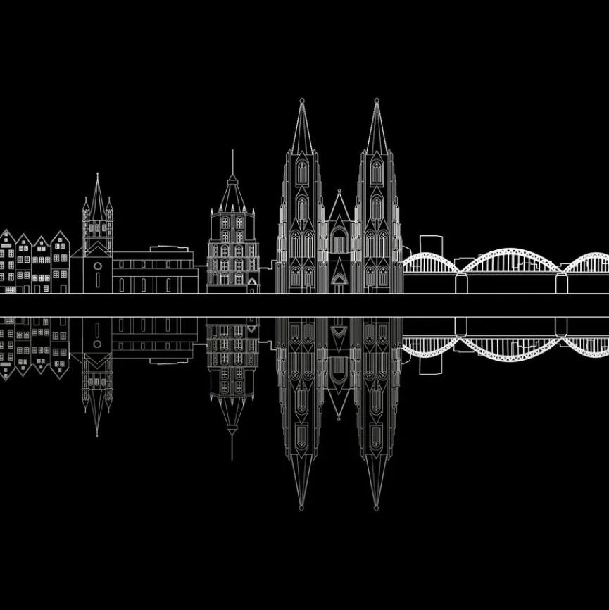 Outlet Glasbild 30 x 30 cm Cologne cathedral IV Bilder Ohne Rahmen|Bilder Nach Themen