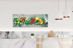 EUROART Glasbild 80 x 30 cm Herbs and spices
