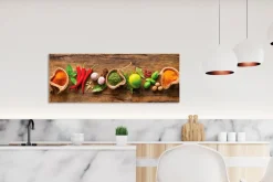 EUROART Glasbild 30 x 80 cm Herbs and spices