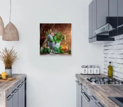 EUROART Glasbild 50 x 50 cm Herbs and spices XV