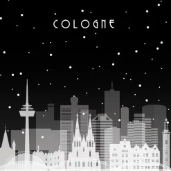 EUROART Bilder Ohne Rahmen|Glasbild 30 x 30 cm Köln - Collage II