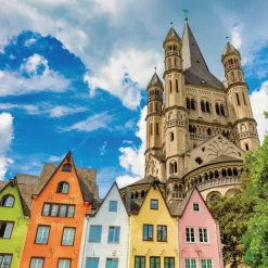 EUROART Bilder Ohne Rahmen|Glasbild 30 x 30 cm Köln - Sankt Martin