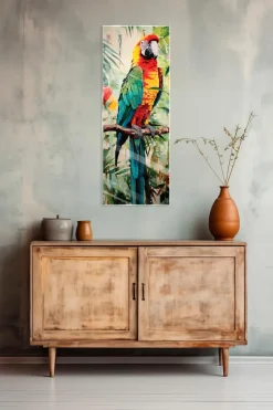 Discount Glasbild 30 x 80 cm Parrot Jungle I Bilder Ohne Rahmen