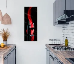 EUROART Bilder Ohne Rahmen|Bilder Nach Themen|Glasbild 30 x 80 cm Red Wine IX