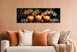 EUROART Bilder Ohne Rahmen|Glasbild 33 x 98 cm Warm Zen III