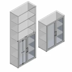 Discount Glastüren-Set Calvia Büroschränke & Regale|Büromöbel-Serien