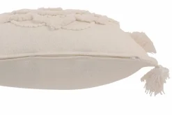 DAHEIM Dekokissen|Dekokissen & -Bezüge|Kissen Blume und Quasten 45 x 45 cm