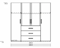 rauch ORANGE Kleiderschrank Evelyn-F 201 x 197 cm
