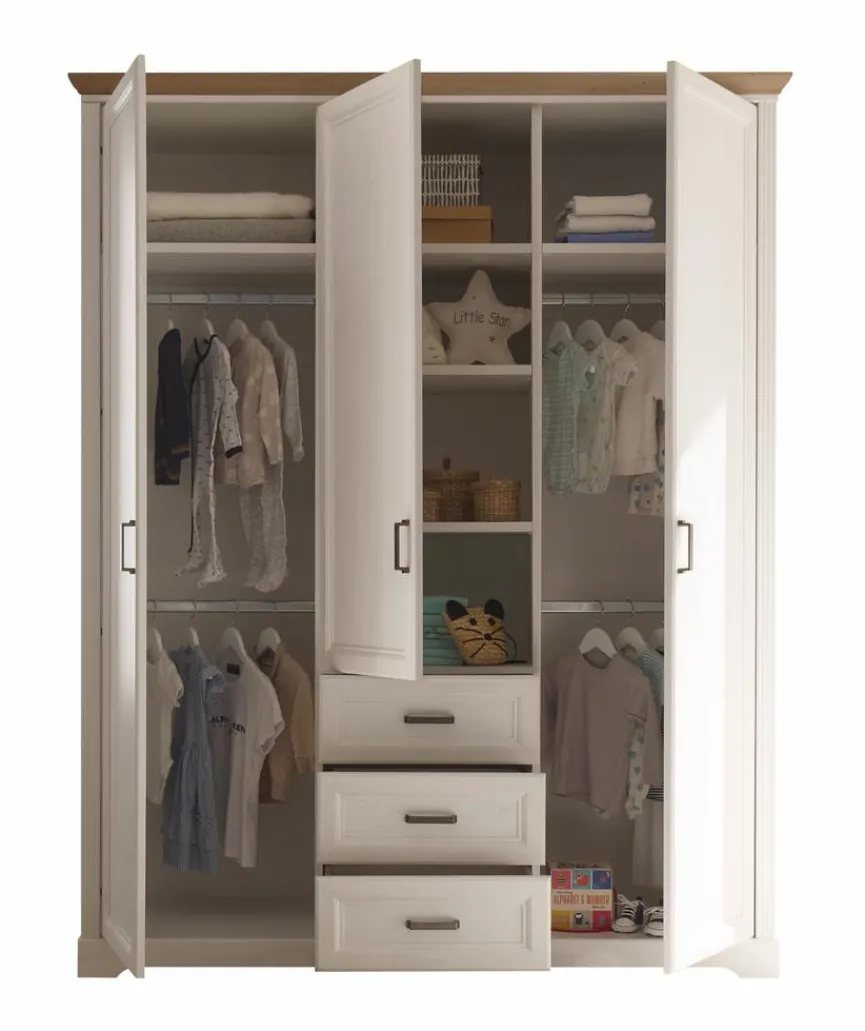 Kinder BEGABINO Babyzimmer Schränke & Regale|Babyzimmer Schränke & Regale|Kleiderschrank Jasmin 164 x 205 cm