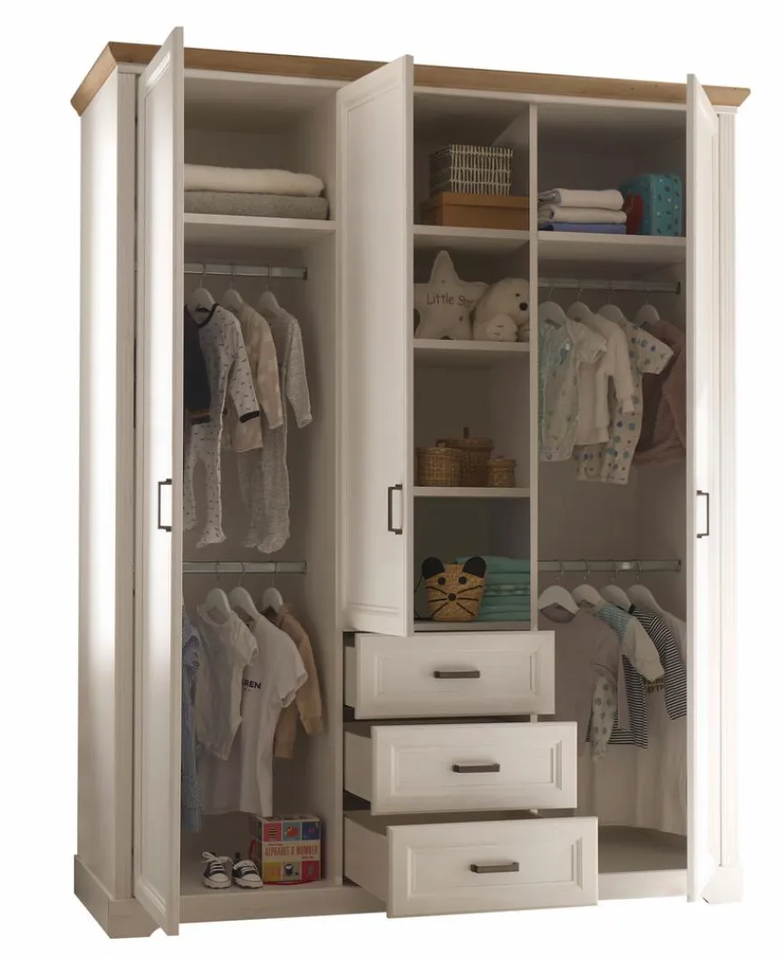 Kinder BEGABINO Babyzimmer Schränke & Regale|Babyzimmer Schränke & Regale|Kleiderschrank Jasmin 164 x 205 cm