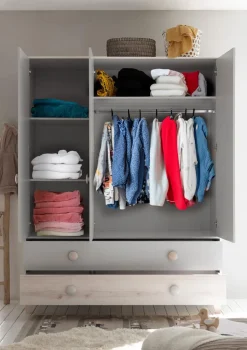 Kinder BEGABINO Babyzimmer Schränke & Regale|Babyzimmer Schränke & Regale|Kleiderschrank Fien 155 x 58 cm