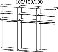 rauch BLACK Kleiderschrank Kona 301 x 223 cm