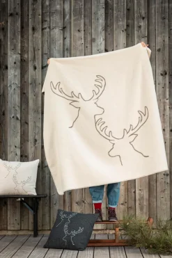 Fussenegger Kuscheldecken|Decken|Kuscheldecke Hirschköpfe 150 x 200 cm