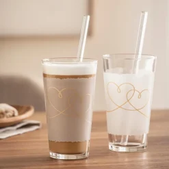 Outlet Latte-Macchiato-Set Heart 4tlg. Kaffee & Tee