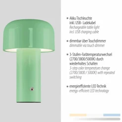 JUST LIGHT. LED-Akkutischleuchte Agnes