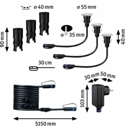 Paulmann Wege- & Bodenleuchten|Wege- & Bodenleuchten|LED-Bodeneinbauleuchte Plug&Shine