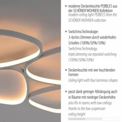 SCHÖNER WOHNEN-Kollektion LED-Deckenleuchte Pebbles
