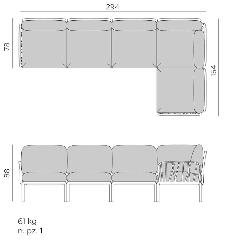 Loungemöbel Set, Komodo 5 5tlg., Sunbrella Loungemöbel-Sets