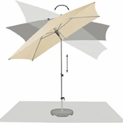 Clearance Marktschirm Alu-Smart 250 x 200 cm Sonnenschirme